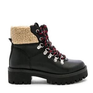 Steve Madden Women's Black Broadway Fashion Hiking Boot Leather Size 9